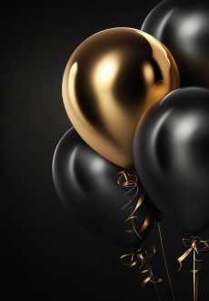 Happy birthday with realistic balloons